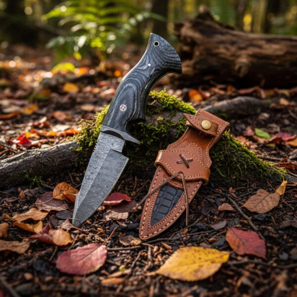 10′ Handmade Damascus Steel Knife with Leather Sheath | MLK-0004