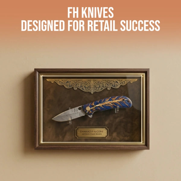 7.2′ Handmade Damascus Steel Pocket Knife with Leather Sheath Pine Cone Handle | PC-001-BL