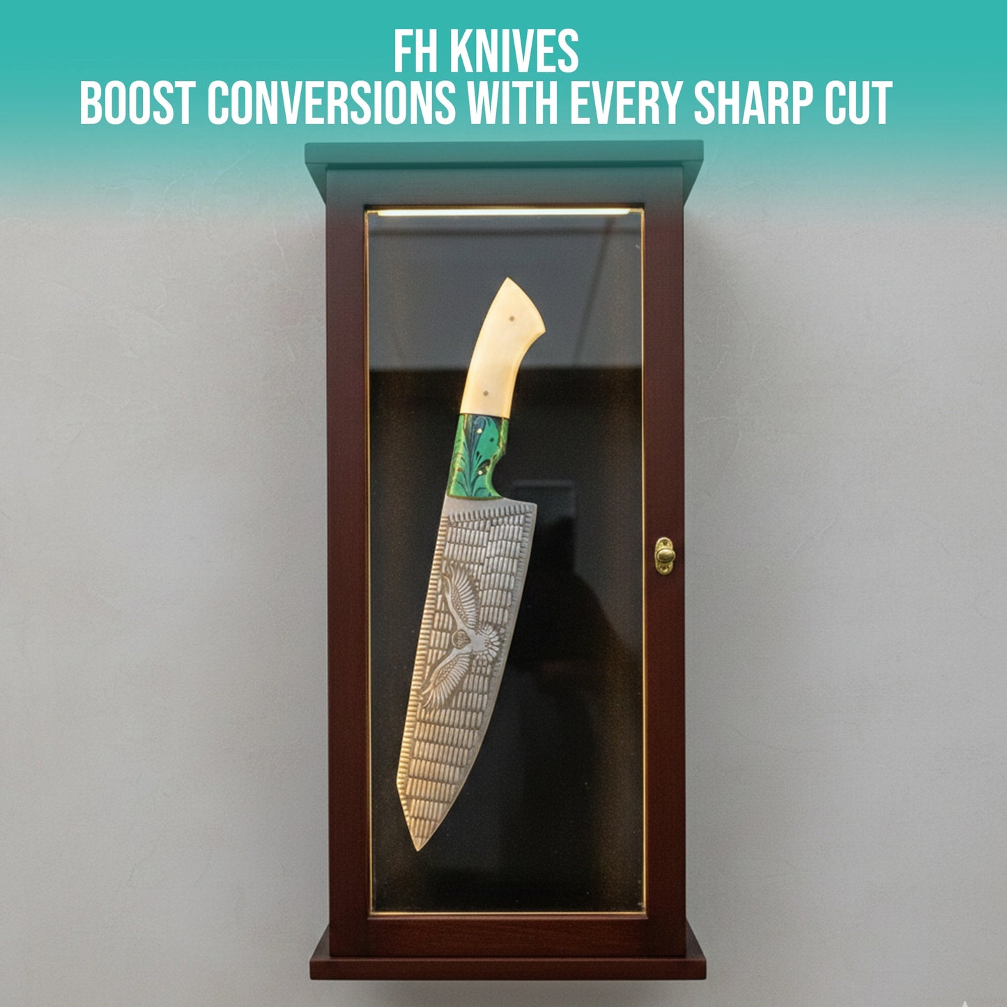 Stainless Steel Eagle Chef Knife With Leather Sheath | CHEF-001