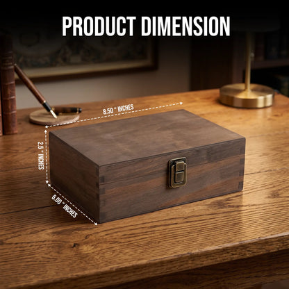 Premium Wooden Keepsake Gift Box with Metal Latch – 8.5" x 6" x 2.5"