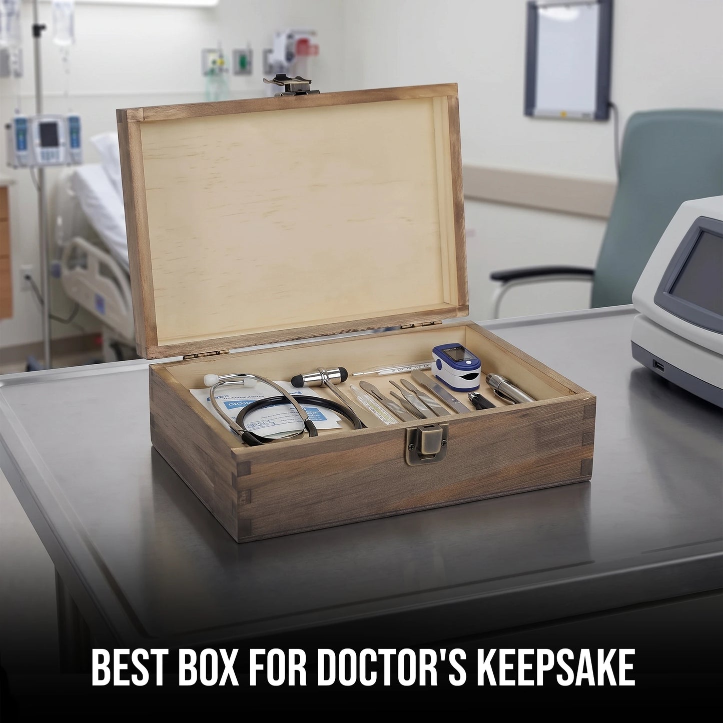 Premium Wooden Keepsake Gift Box with Metal Latch – 8.5" x 6" x 2.5"