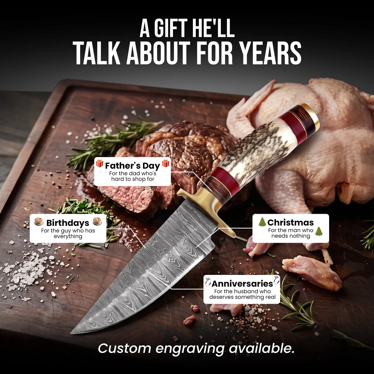 ANTLER KITCHEN KNIFE