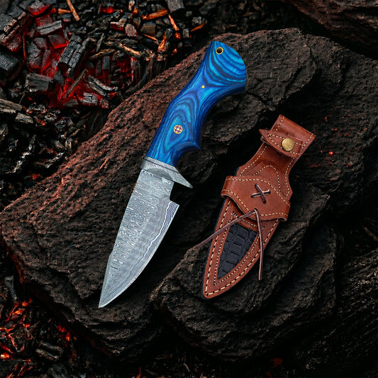10′ Handmade Damascus Steel Knife with Leather Sheath | MLK-0003