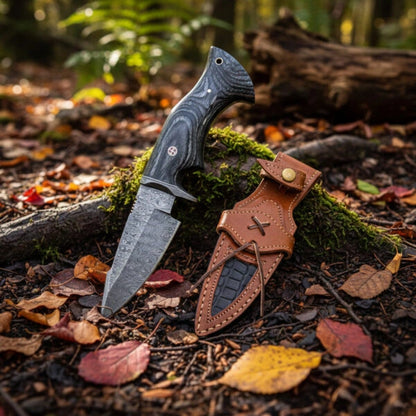 10′ Handmade Damascus Steel Knife with Leather Sheath | MLK-0004