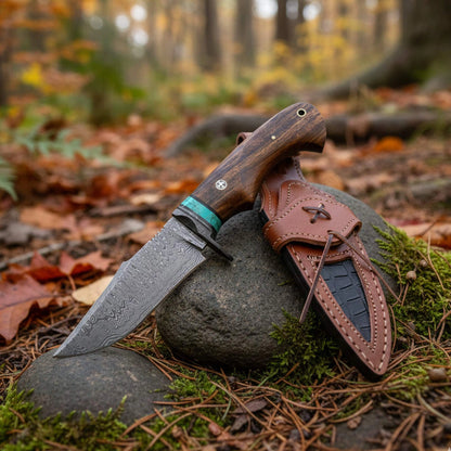 10′ Handmade Damascus Steel Knife with Leather Sheath | MLK-011